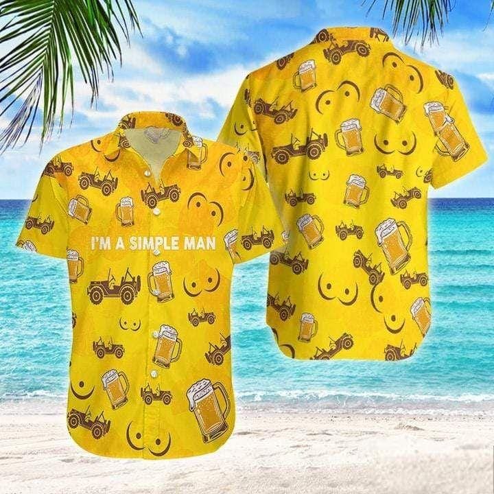 Felacia [Hawaii Shirt] I'm A Simple Man Love Beer And Body Hawaiian Aloha Shirts-ZX2828